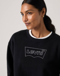 Свитшот женский на флисе Levi's со стразами 1160931114 (Черный XS)