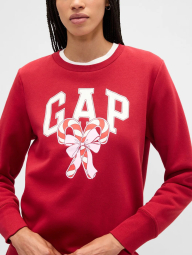 Женский свитшот GAP с принтом и блестками 1161609562 (Красный S)