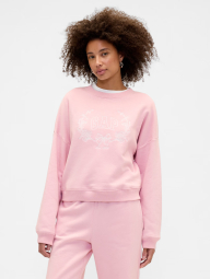 Свитшот женский на флисе GAP с логотипом 1161776605 (Розовый XXL)