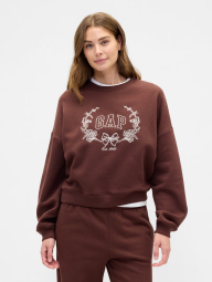 Свитшот женский на флисе GAP с логотипом 1162239514 (Коричневый XL)