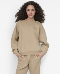 Женский свитшот на флисе DKNY с логотипом 1162688281 (Бежевый M)