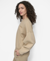 Женский свитшот на флисе DKNY с логотипом 1162688281 (Бежевый M)