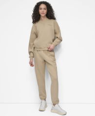 Женский свитшот на флисе DKNY с логотипом 1162688281 (Бежевый M)