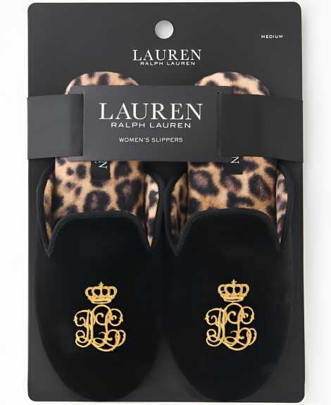 Женские тапочки Polo Ralph Lauren домашние 39-40 (9-10 US) 27 см Черный 1159838782