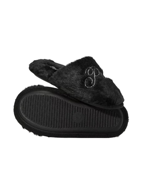 Женские тапочки из экомеха Victoria's Secret Pink с логотипом из страз 38-39 (7-8 US) 25 см Черный 1159846770