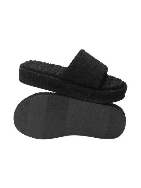 Женские тапочки Victoria's Secret Pink с открытым носком 38 (7 US) 24,3 см Черный 1159849678