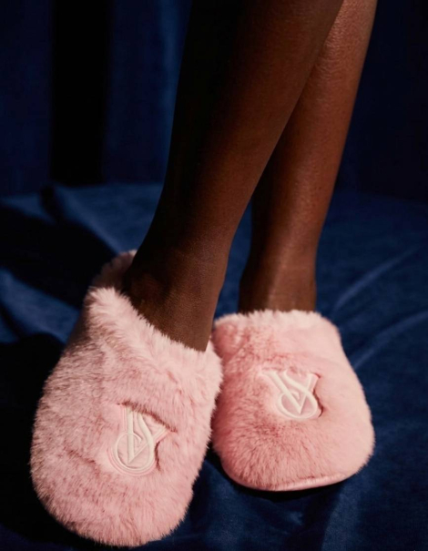 Тапочки зі штучного хутра Victoria's Secret 38-39 (7-8 US) 25 см Рожевий 1159856269