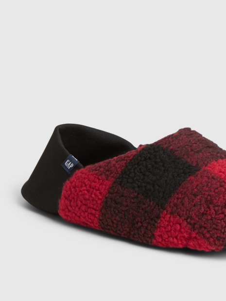 Тапочки з шерпи GAP для дому 35-36 (5-6 US) 23,5 см Чорний/Червоний 1159859374