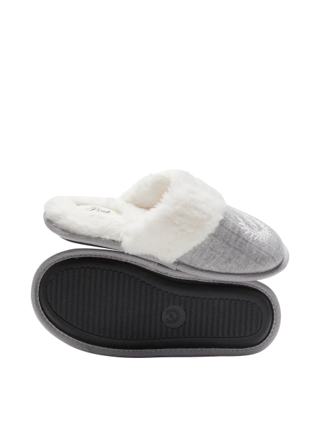 Тапочки из искусственного меха Victoria's Secret Pink 38-39 (7-8 US) 25 см Серый 1159861726