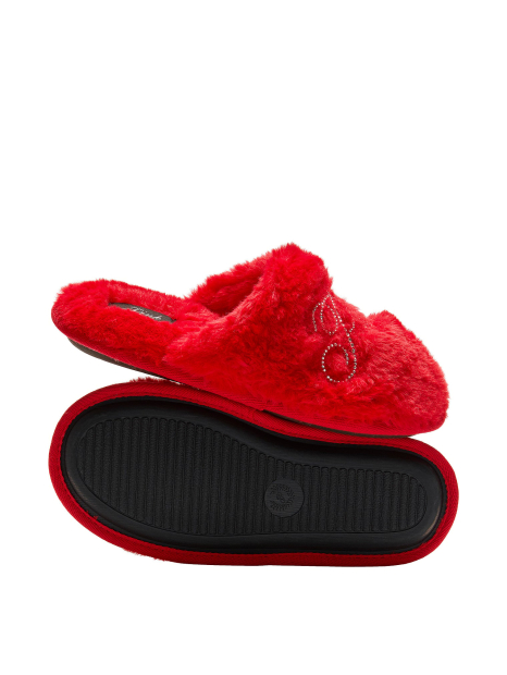 Жіночі капці з екомеху Victoria's Secret Pink з логотипом зі страз 38-39 (7-8 US) 25 см Червоний 1159865524