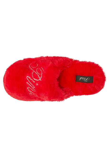 Жіночі капці з екомеху Victoria's Secret Pink з логотипом зі страз 38-39 (7-8 US) 25 см Червоний 1159865524