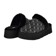 Женские бархатные тапочки на меху Guess со стразами 37,5 (7 US) 25 см Черный 1159851012