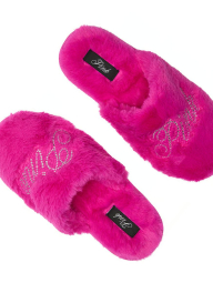 Тапочки из искусственного меха Victoria's Secret Pink со стразами 38-39 (7-8 US) 25 см Розовый 1159854116