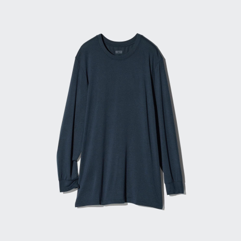 Мужской лонгслив UNIQLO с технологией HEATTECH 1159848358 (Синий M)