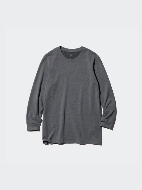 Мужской лонгслив UNIQLO с технологией HEATTECH 1159854881 (Серый XL)