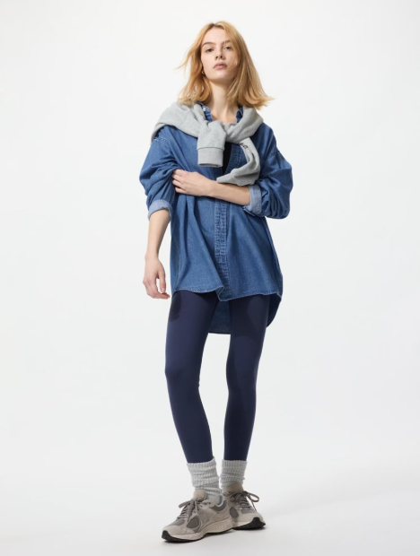 Жіночі штани Uniqlo лосини з технологією HEATTECH 1159855512 (Синій M)