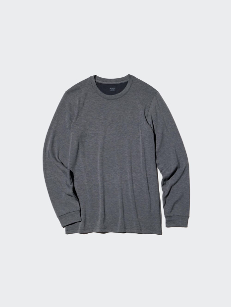 Мужской лонгслив UNIQLO с технологией HEATTECH 1159856767 (Серый 3XL)