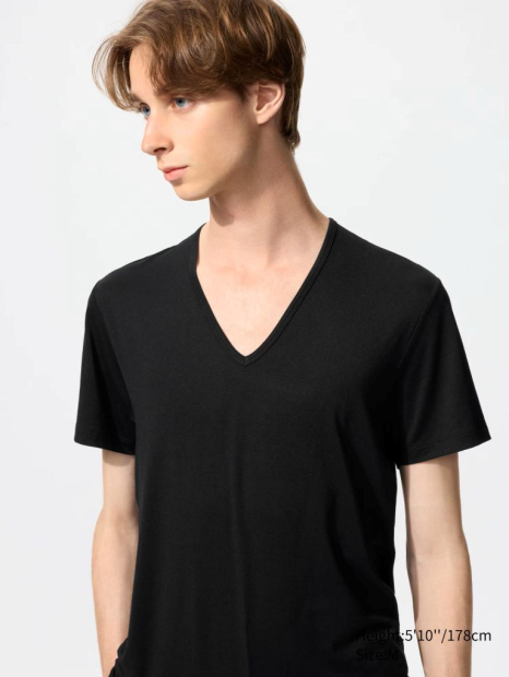 Мужская футболка UNIQLO с технологией HEATTECH 1159856892 (Черный XXL)