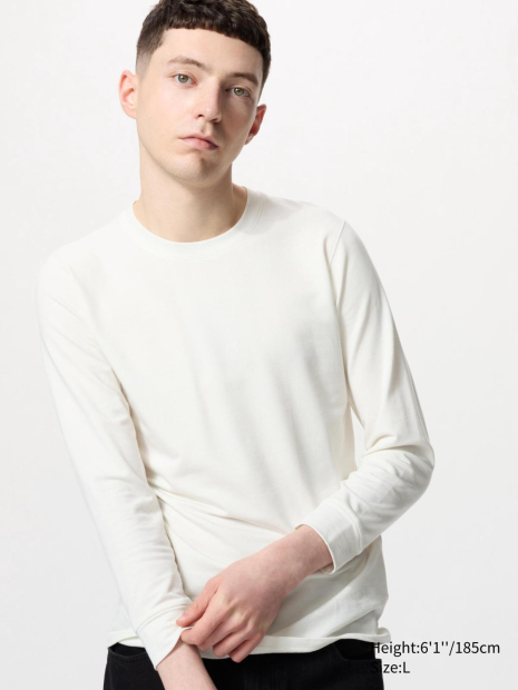 Чоловічий лонгслів UNIQLO з технологією HEATTECH 1159856983 (Молочний L)
