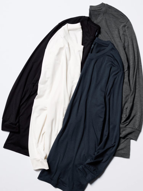 Мужской лонгслив UNIQLO с технологией HEATTECH 1159857592 (Синий M)