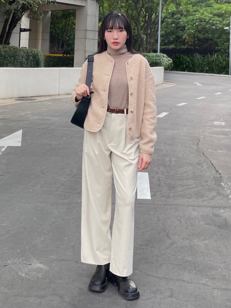 Флисовый лонгслив HEATTECH UNIQLO водолазка 1159858276 (Бежевый M)