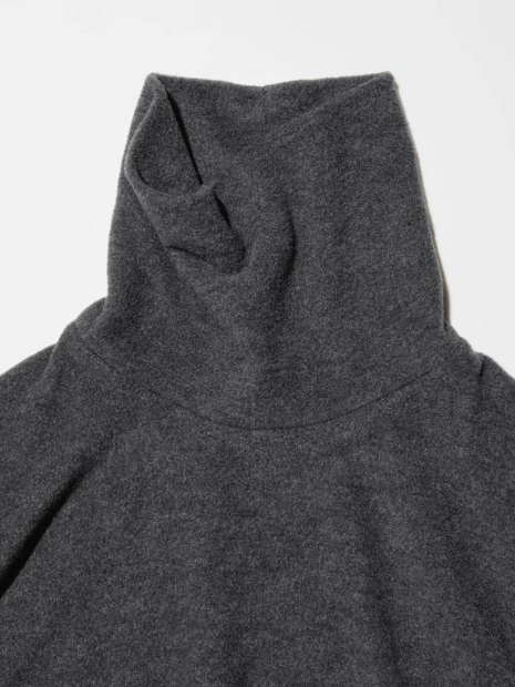 Флисовый лонгслив HEATTECH UNIQLO водолазка 1159858290 (Серый L)