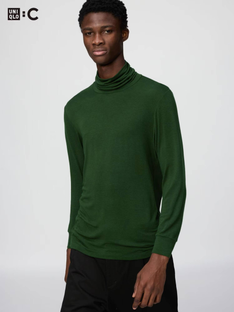 Водолазка UNIQLO HEATTECH Extra Warm із кашемірової суміші 1159862133 (Зелений M)