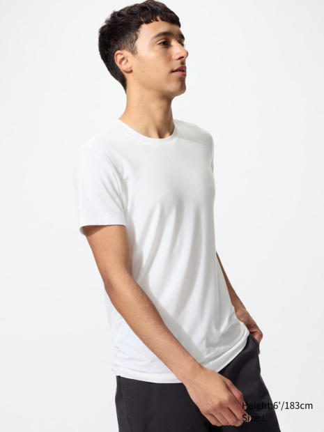 Чоловічі футболки UNIQLO з технологією HEATTECH 1159862165 (Білий M)