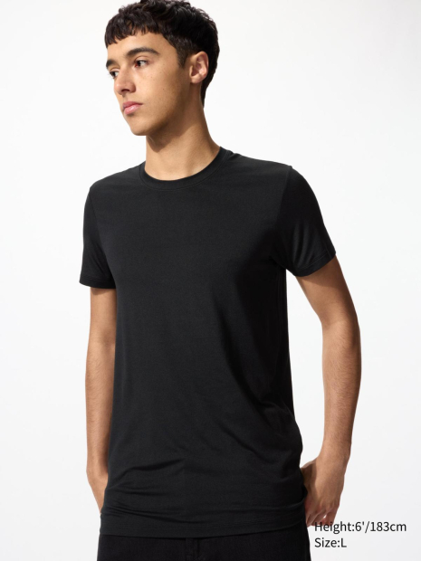 Чоловічі футболки UNIQLO з технологією HEATTECH 1159862166 (Чорний M)