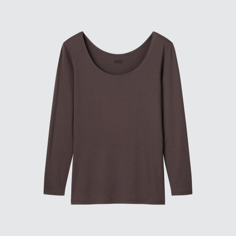 Женский лонгслив UNIQLO HEATTECH 1159864681 (Коричневый XL)