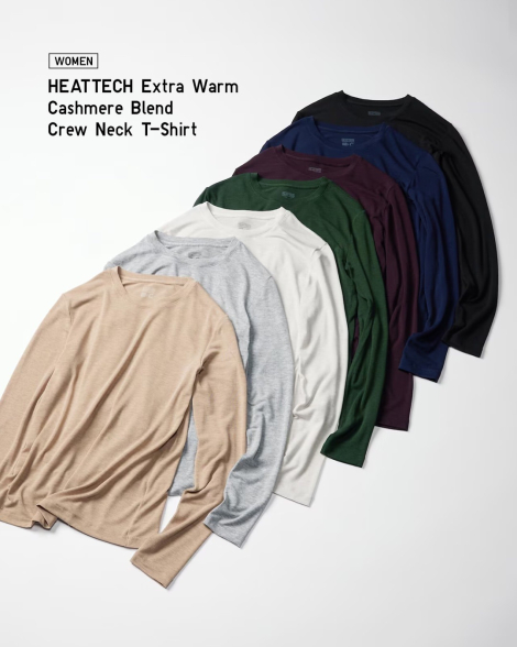 Мужской лонгслив из кашемировой смеси UNIQLO с технологией HEATTECH 1160049944 (Бежевый XL)