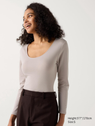Женский лонгслив UNIQLO HEATTECH 1159843080 (Серый XXL)