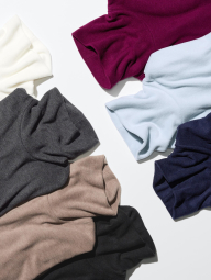 Флисовый лонгслив HEATTECH UNIQLO водолазка 1159858290 (Серый L)