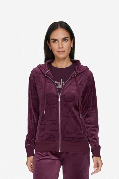 Женская велюровая толстовка Calvin Klein на молнии 1159839067 (Бордовый XL)