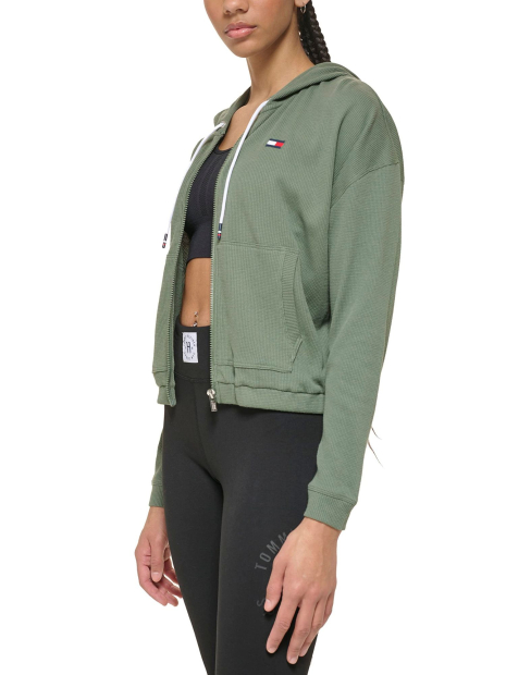 Женская толстовка с капюшоном Tommy Hilfiger на молнии 1159840442 (Зеленый XL)