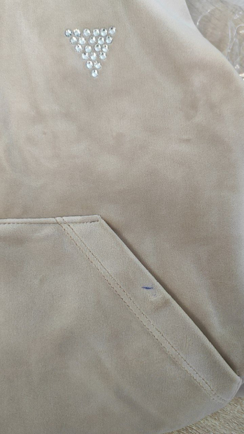 Толстовка жіноча Guess велюрова кофта на блискавці 1159840577 (Бежевий XS)