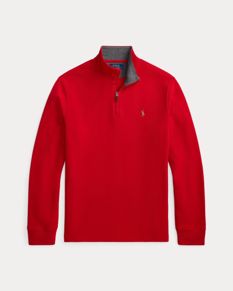 Мужская толстовка Polo Ralph Lauren кофта на полумолнии 1159842519 (Красный L)