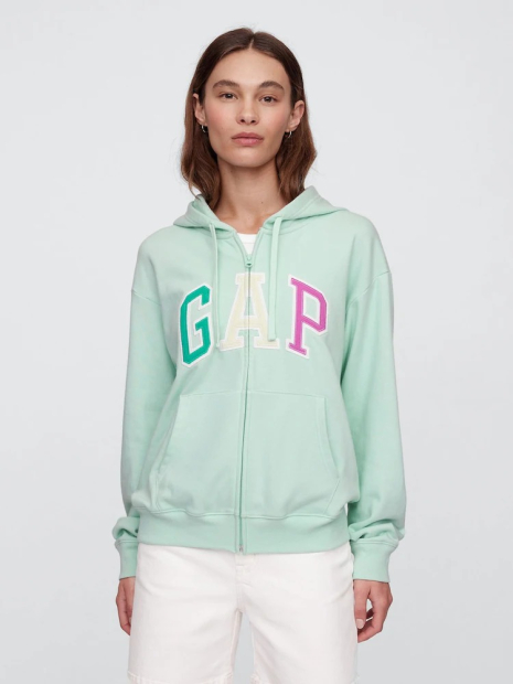 Толстовка жіноча на флісі GAP кофта з капюшоном на блискавці 1159843925 (Зелений XL)