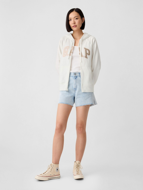 Женская толстовка GAP кофта с капюшоном на молнии 1159846292 (Молочный L)
