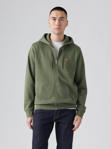 Мужская толстовка на молнии Levi's на флисе 1159847087 (Зеленый M)