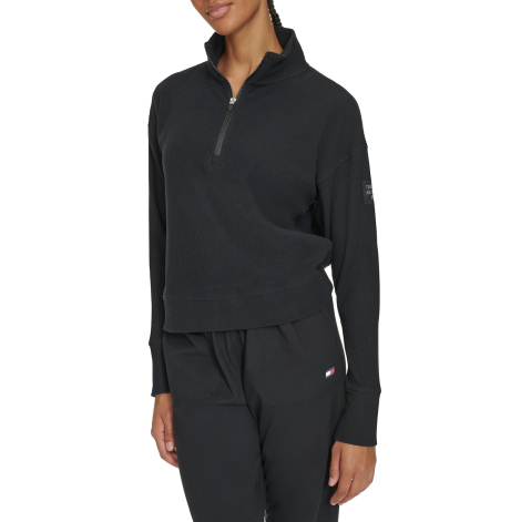 Толстовка жіноча Tommy Hilfiger з напівблискавкою 1159850935 (Чорний L)