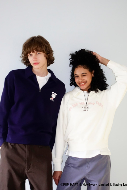 Толстовка UNIQLO POP MART UT Graphic на напівблискавці 1159851109 (Молочний M)