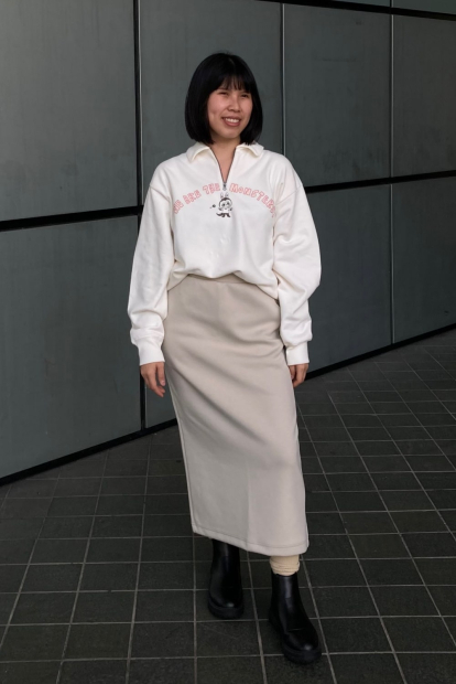 Толстовка UNIQLO POP MART UT Graphic на напівблискавці 1159851109 (Молочний M)