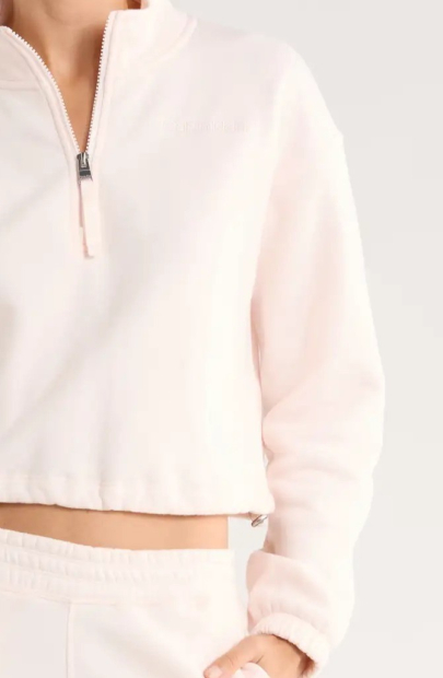 Толстовка на полумолнии Calvin Klein укороченная 1159853047 (Розовый XL)