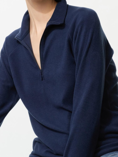 Толстовка флісова UNIQLO з напівблискавкою 1159854411 (Синій XXL)