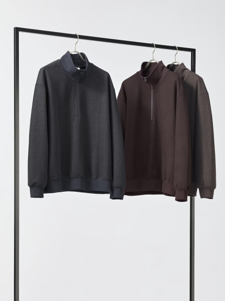 Толстовка UNIQLO на полумолнии 1159855934 (Серый XL)