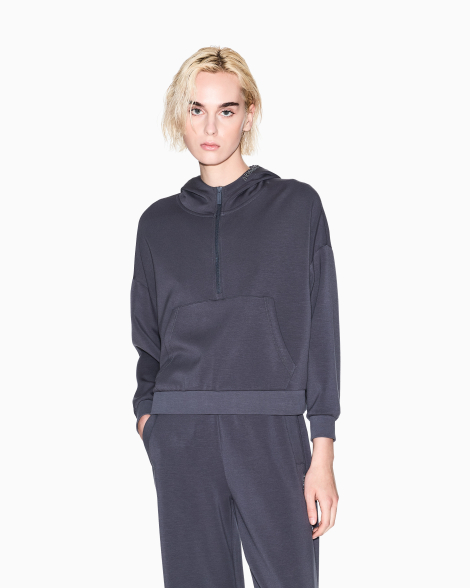 Толстовка жіноча Armani Exchange на напівблискавці 1159859213 (Сірий XS)