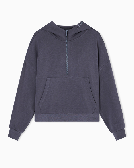 Толстовка жіноча Armani Exchange на напівблискавці 1159859213 (Сірий XS)