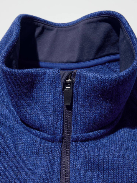 Вязаная толстовка на молнии UNIQLO внутри с экомехом 1159859729 (Синий M)