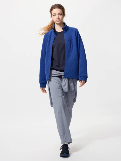 Вязаная толстовка на молнии UNIQLO внутри с экомехом 1159859729 (Синий M)